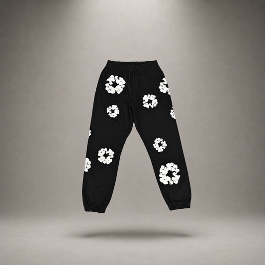 Denim Flower Sweatpants